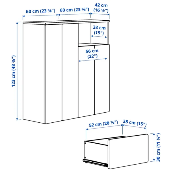 Dulap Ikea Smastad/Platsa 120 x 42 x 123 / DSP / Alb photo 7