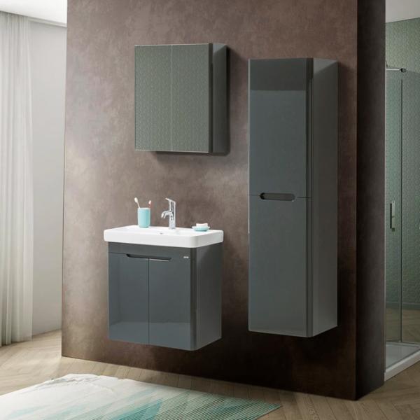 Шкаф с зеркалом Martat Rio 55 60 x 55 x 16см / Зеркало / Anthracite photo 2