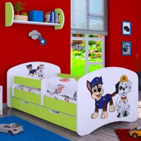 Pat pentru copii Happy Babies Happy Two Dogs L08 90 x 190 cm / Placa / Green