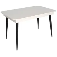 Masă de bucătărie extensibilă Evelin DT 432-1R B PAL/ White