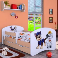 Pat pentru copii Happy Babies Happy Two Dogs L08 90 x 190 cm / Placa / Light Pear