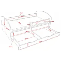Детская кровать Happy Babies Happy Two Dogs L08 90 x 190 см / Щит / Светлая груша photo 4