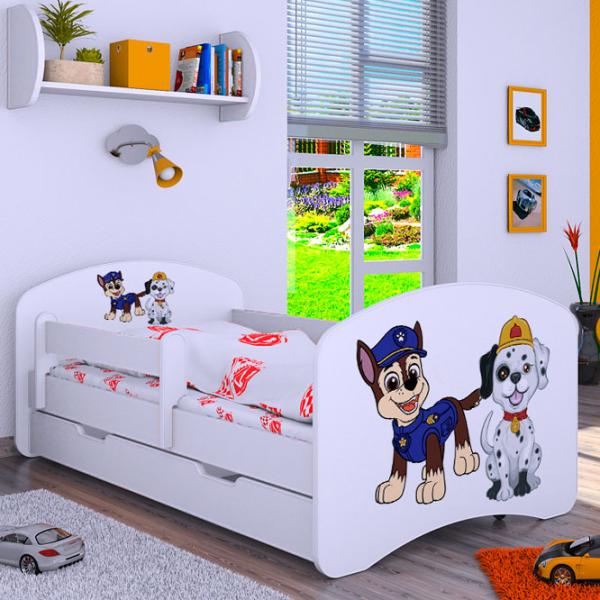 Pat pentru copii Happy Babies Happy Two Dogs L08 90 x 190 cm / Placa / White photo 1 Pat pentru copii Happy Babies Happy Two Dogs L08 90 x 190 cm / Placa / White photo 1