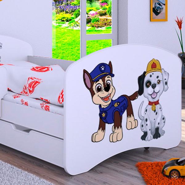 Pat pentru copii Happy Babies Happy Two Dogs L08 90 x 190 cm / Placa / White photo 2 Pat pentru copii Happy Babies Happy Two Dogs L08 90 x 190 cm / Placa / White photo 2