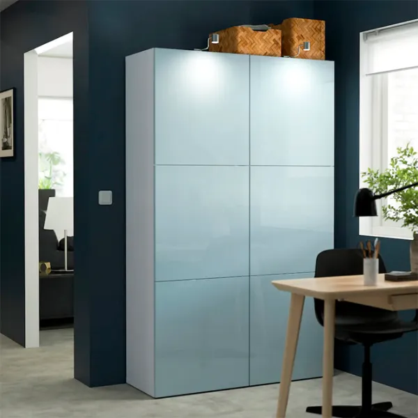 Шкаф Ikea Besta 120 x 42см x 193 / ДСП / Белый photo 2 Шкаф Ikea Besta 120 x 42см x 193 / ДСП / Белый photo 2