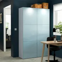 Шкаф Ikea Besta 120 x 42см x 193 / ДСП / Белый photo 2