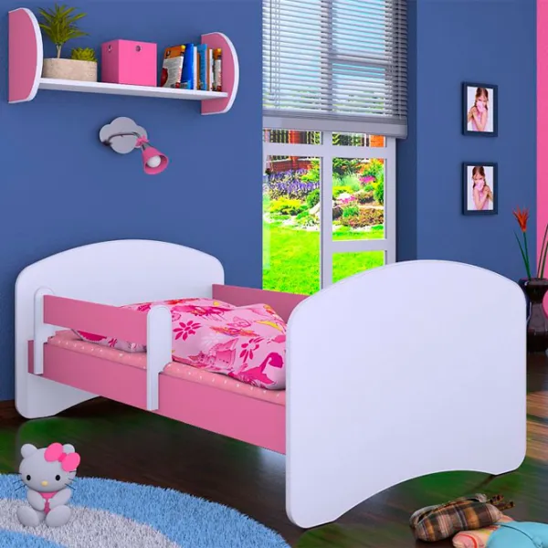 Детская кровать Happy Babies Happy L05 90 x 180 см / Щит / Розовый photo 1