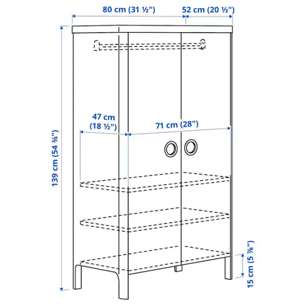 Dulap Ikea Busunge 70 x 52 x 195 / DSP / Alb photo 4