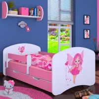 Pat pentru copii Happy Babies Happy Fairy L02 70 x 140 cm / Placa / Pink