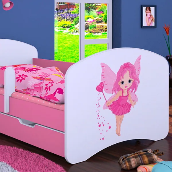 Детская кровать Happy Babies Happy Fairy L02 70 x 140 см / Щит / Розовый photo 2