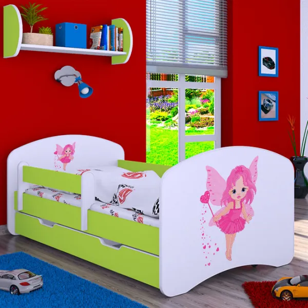Pat pentru copii Happy Babies Happy Fairy L02 70 x 140 cm / Placa / Green photo 1