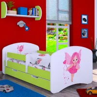 Детская кровать Happy Babies Happy Fairy L02 70 x 140 см / Щит / Зеленый