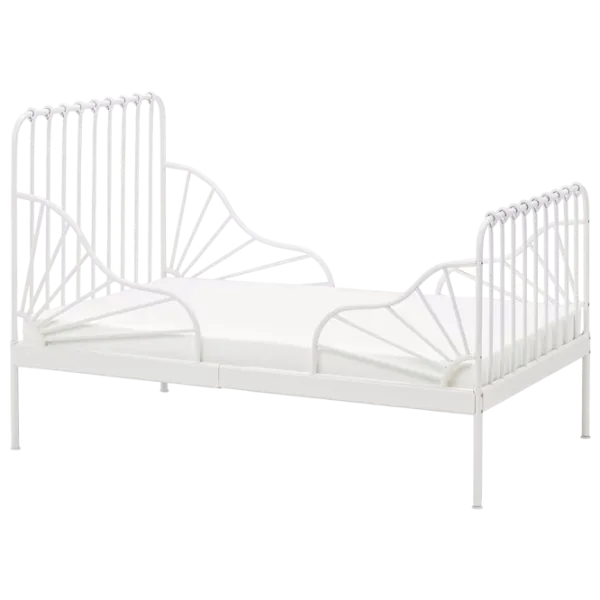 Pat pentru copii Ikea Minnen 80 x 200 cm / Metal / White photo 1