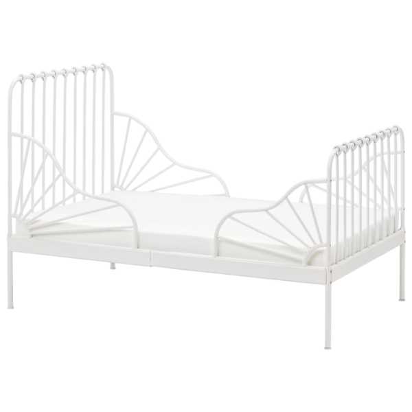 Pat pentru copii Ikea Minnen 80 x 200 cm / Metal / White photo 1