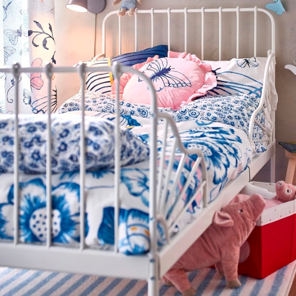 Pat pentru copii Ikea Minnen 80 x 200 cm / Metal / White photo 7