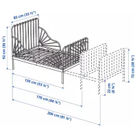 Детская кровать Ikea Minnen 80 x 200 cm / Металл / Белый photo 8