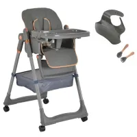Стульчик для кормления Moni Lindo (00822870) / 6 месяцев / Серый 