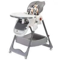 Стульчик для кормления 4Play Leaves (00841816) / 6 месяцев / Серый 