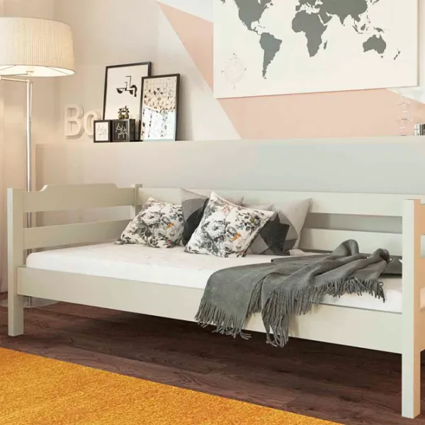 Кровать Mebil Lev Milena 90 x 200 см / Массив / Серый photo 1