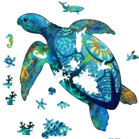Puzzle Eureka Rainbow Wooden Sea Turtle 6+/ Numărul de piese: 125 photo 2