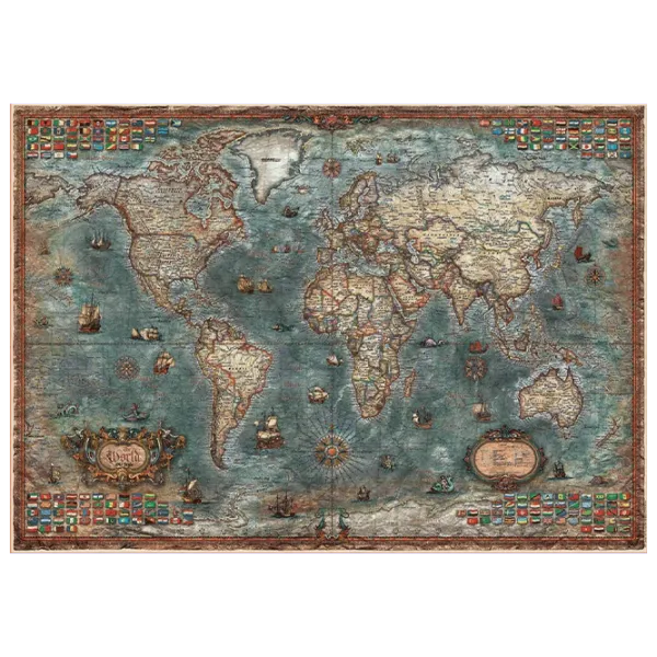Puzzle Educa Historical World Map 12+/ Количество деталей: 8000 photo 2
