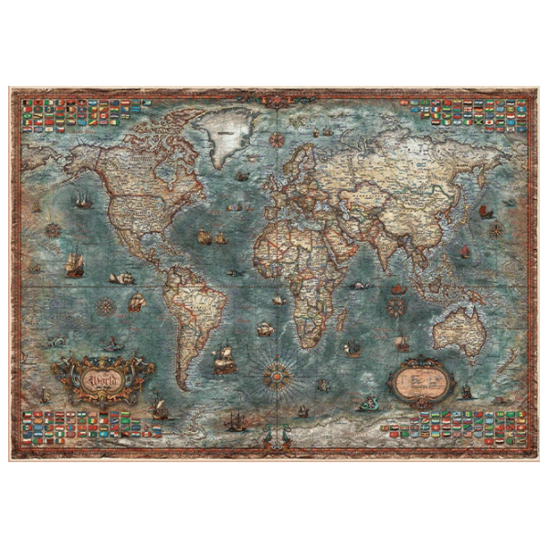 Puzzle Educa Historical World Map 12+/ Количество деталей: 8000 photo 2