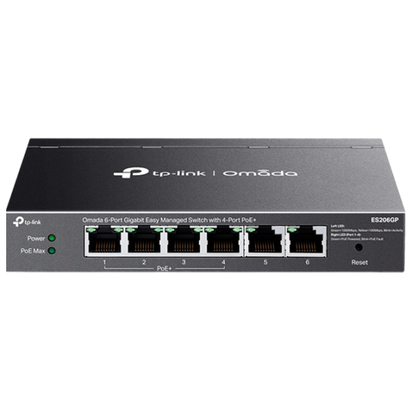 Коммутатор TP-Link ES206GP Черный photo 1