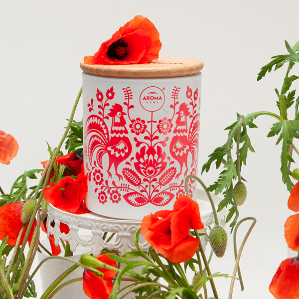Lumânare Aroma Home Kocham Polske trandafir, mac, iasomie / Ceară photo 3