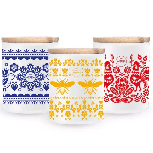 Lumânare Aroma Home Kocham Polske trandafir, mac, iasomie / Ceară photo 4