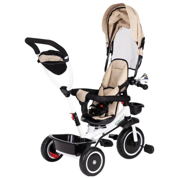 Трицикл Ecotoys YM-BT-2 25 кг / Бежевый photo 4