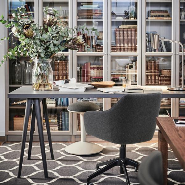 Fotoliu de birou Ikea Tossberg/Langfjall Poliester/ Dark Gray Black photo 5