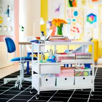 Fotoliu de birou Ikea Orfjall/Vissle Stofă/ Blue White photo 5