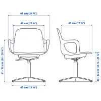 Fotoliu de birou Ikea Odger Plastic/ Beige photo 8