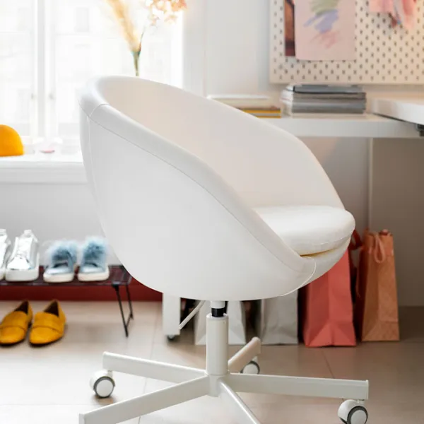 Fotoliu de birou Ikea Skruvsta/Vissle Stofă/ White  photo 6