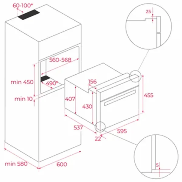 Cuptor încorporabil Teka HLC 84-G1 BM 2500 W/ Black photo 6