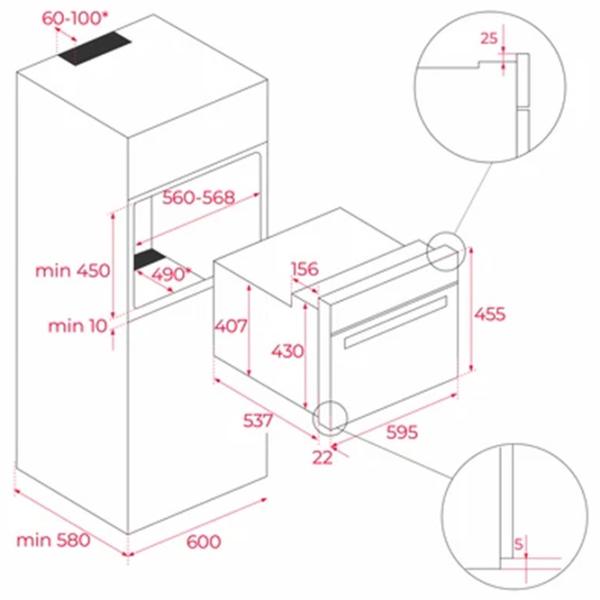 Cuptor încorporabil Teka HLC 84-G1 BM 2500 W/ Black photo 6