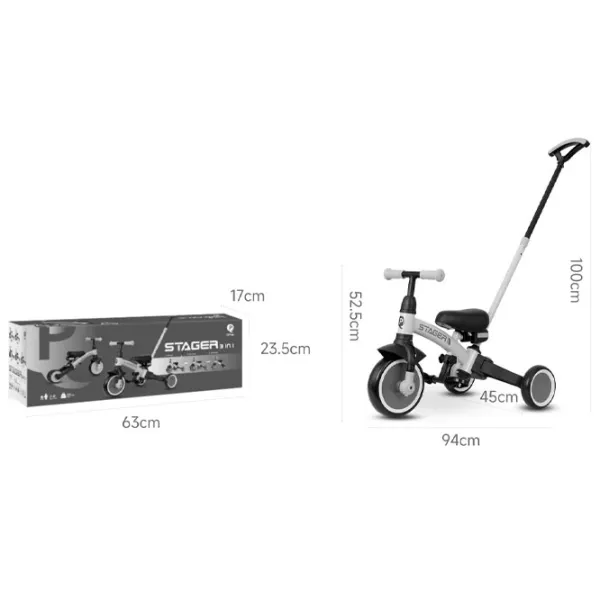 Трицикл Qplay Stager 3 in 1 25 кг / Розовый photo 5