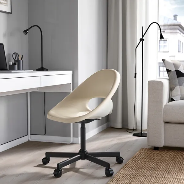 Fotoliu de birou Ikea Eldberget Plastic/ Beige Black photo 3