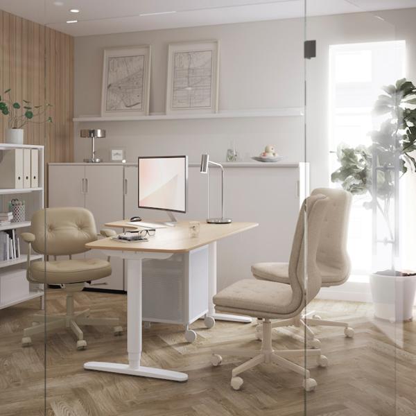 Fotoliu de birou Ikea Mullfjallet/Naggen Stofă/ Beige  photo 9