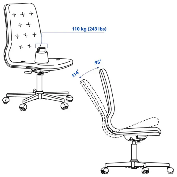 Fotoliu de birou Ikea Mullfjallet/Naggen Stofă/ Beige  photo 12