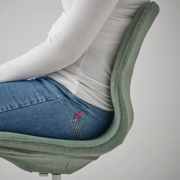 Fotoliu de birou Ikea Langfjall Poliester/ Green-Gray White photo 3