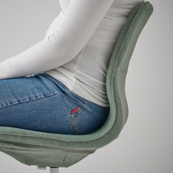 Fotoliu de birou Ikea Langfjall Poliester/ Green-Gray White photo 3