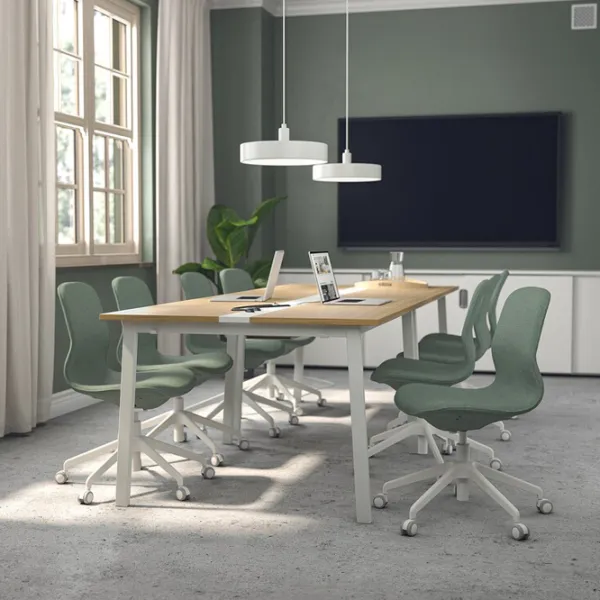 Fotoliu de birou Ikea Langfjall Poliester/ Green-Gray White photo 4