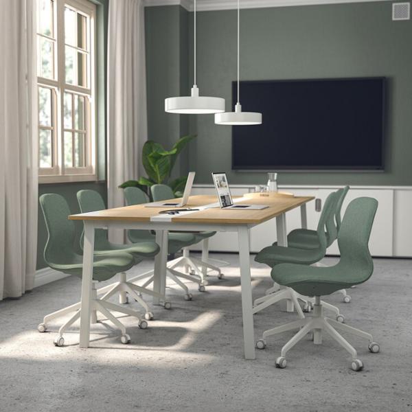 Fotoliu de birou Ikea Langfjall Poliester/ Green-Gray White photo 4