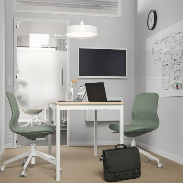 Fotoliu de birou Ikea Langfjall Poliester/ Green-Gray White photo 5