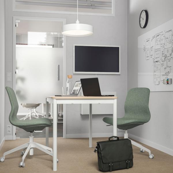 Fotoliu de birou Ikea Langfjall Poliester/ Green-Gray White photo 5