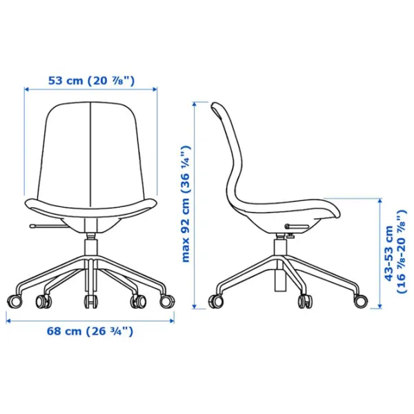 Fotoliu de birou Ikea Langfjall Poliester/ Gray Black photo 7