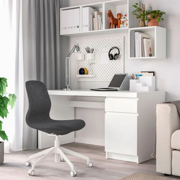 Fotoliu de birou Ikea Langfjall Poliester/ Dark Gray White photo 6