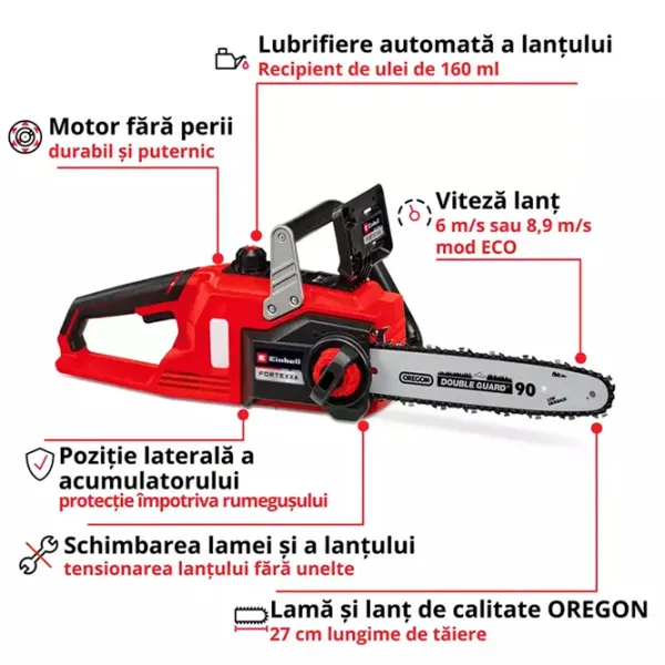 Fierăstrău cu lanţ Einhell 46.000.10 cu acumulator/ Red photo 4