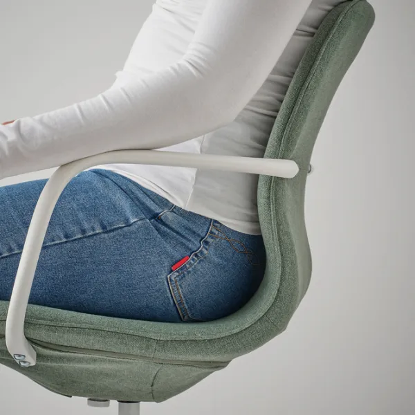 Fotoliu de birou Ikea Langfjall Poliester/ Green-Gray White photo 4